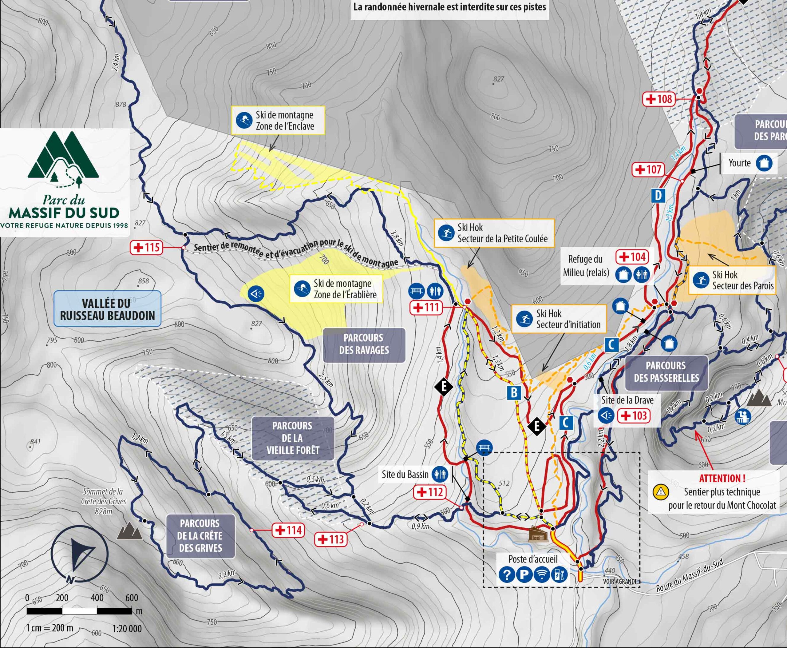 Carte du ski de montagne